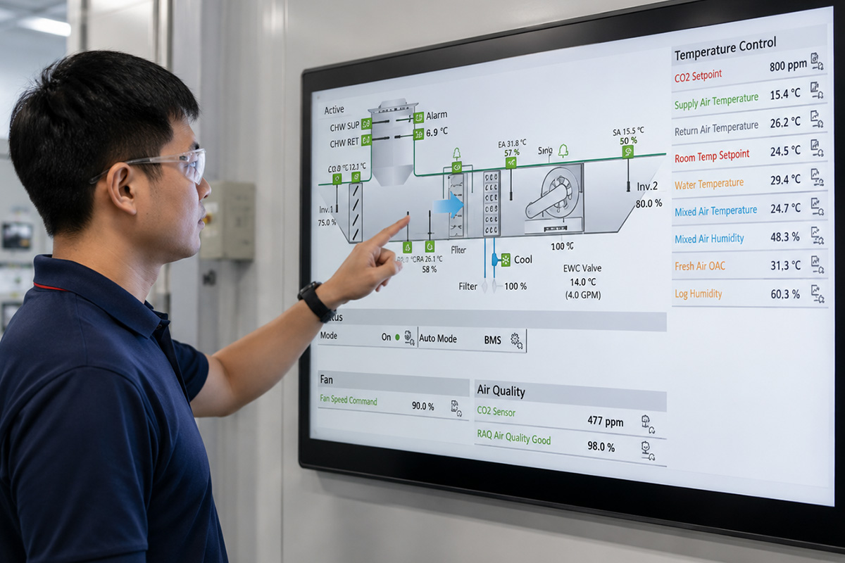 AHU controls and BMS integration for building management systems in Singapore