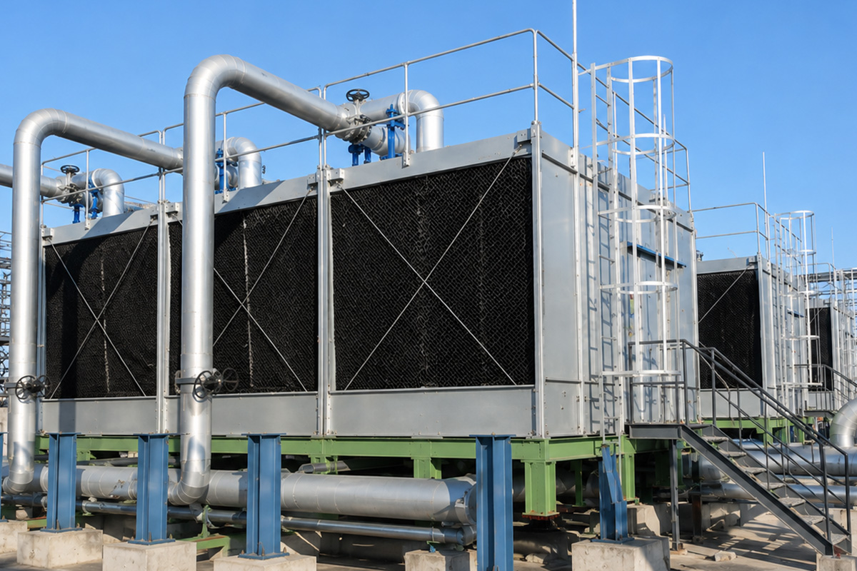 Cooling tower fan fitted with VSD for performance optimisation at a commercial building in Singapore